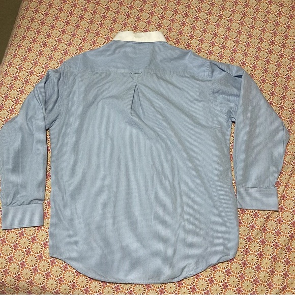 Devon Harris Men's White with Blue Gingham Sleeves 100% Cotton Button Down Shirt - Picture 2 of 12